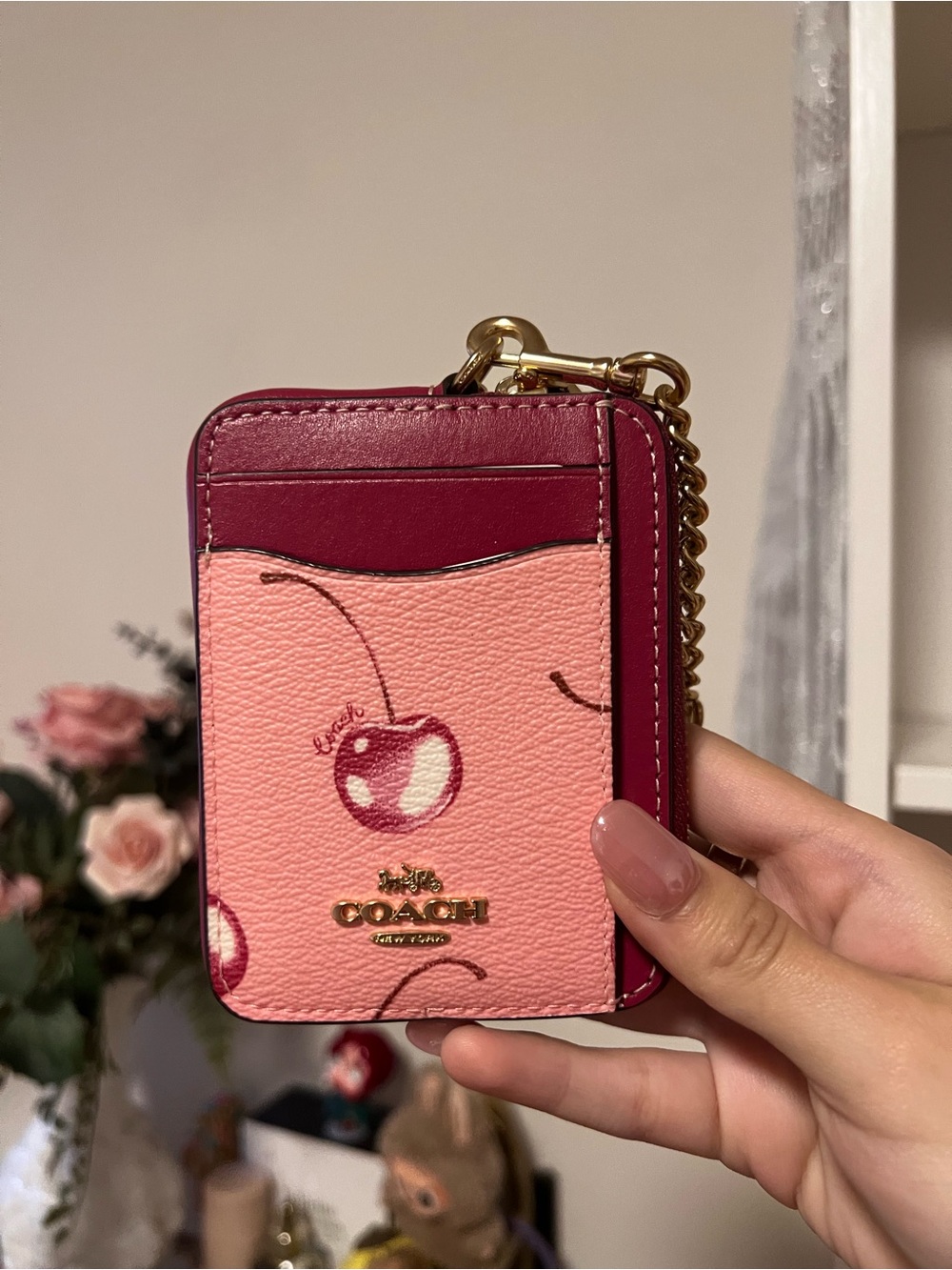 Coach cherry print limited edition wallet NWT